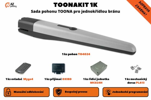 ToonaKit 1K - sada pohonu Toona pro jednokřídlou bránu